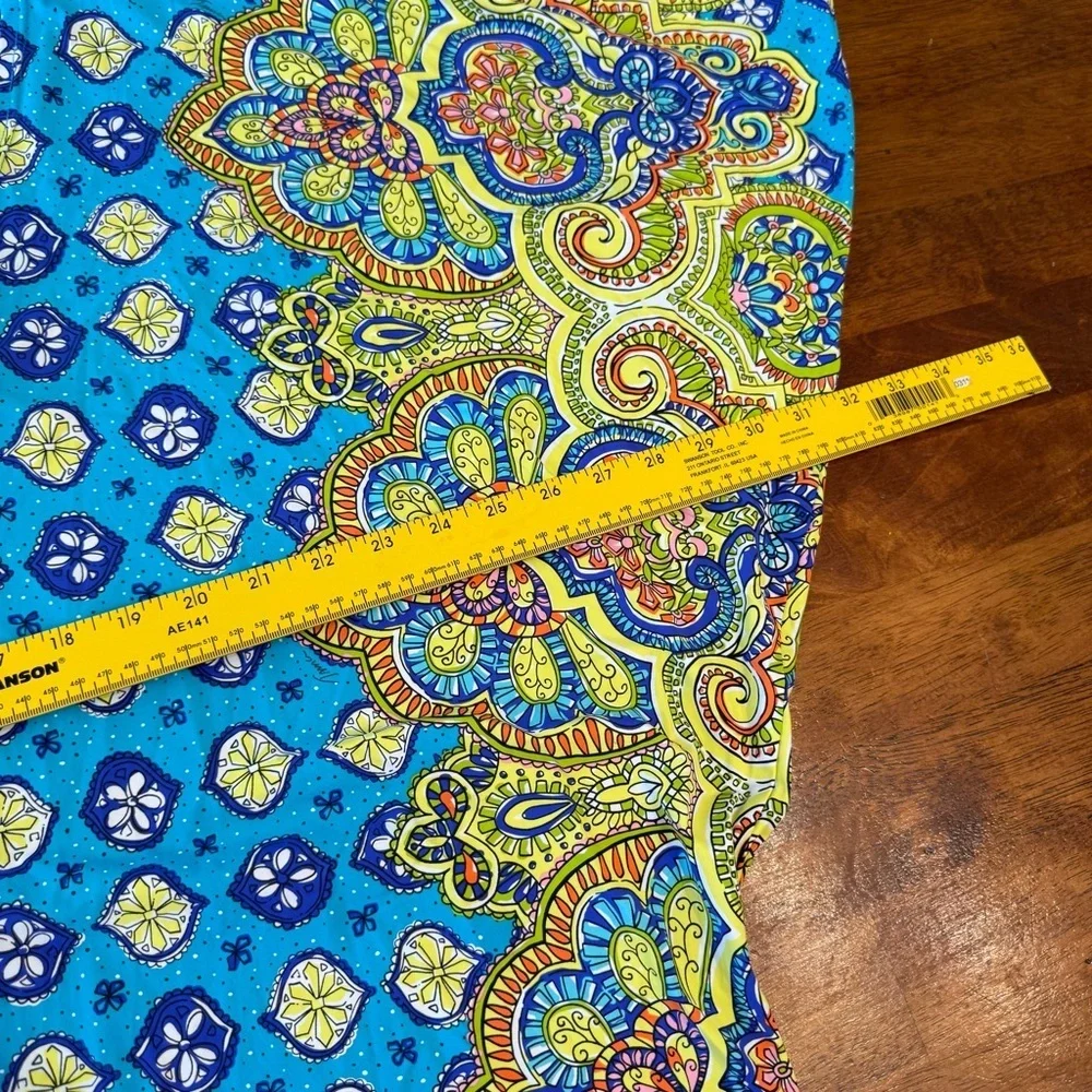 Trina Turk Blue and Yellow swim cover up tunic Corsica print sz Large swim & spa